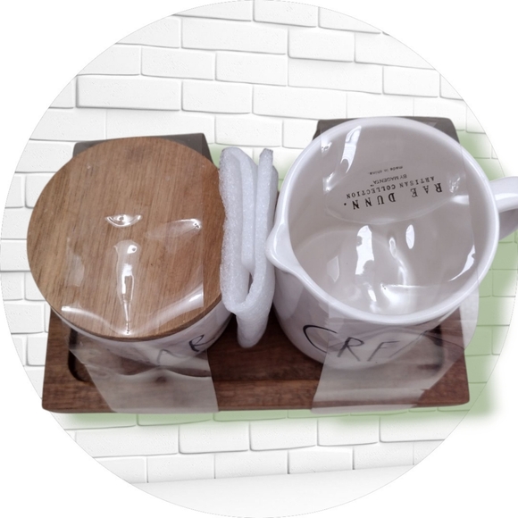 New RAE DUNN 3pc Sugar And Creamer Set with Base- NEW - Picture 3 of 6